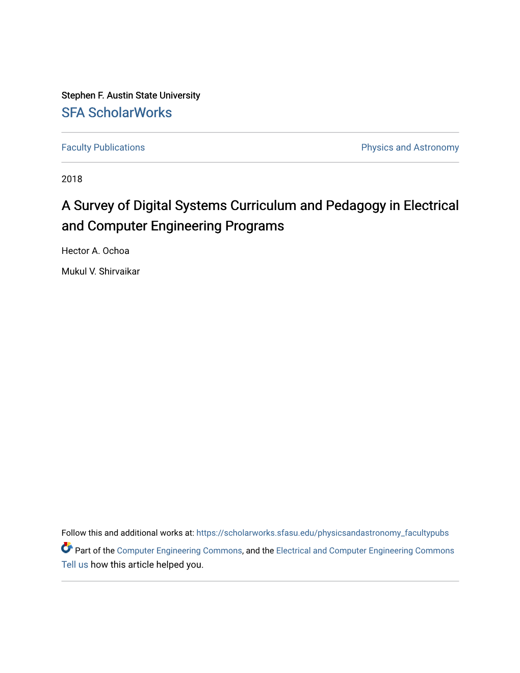 A Survey of Digital Systems Curriculum and Pedagogy in Electrical and Computer Engineering Programs