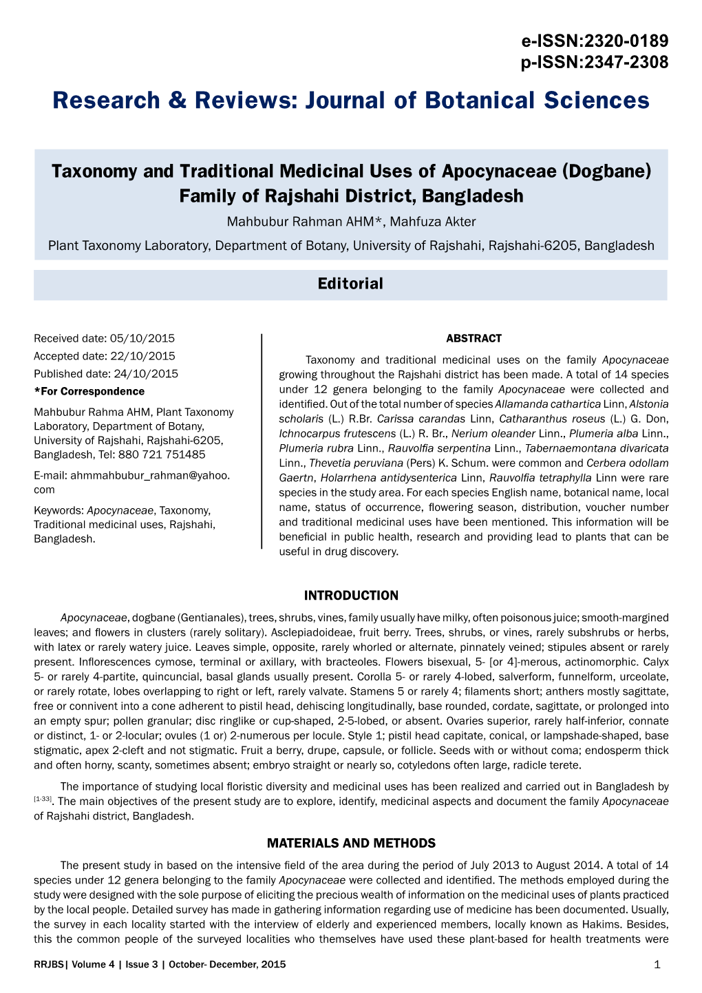 Views: Journal of Botanical Sciences