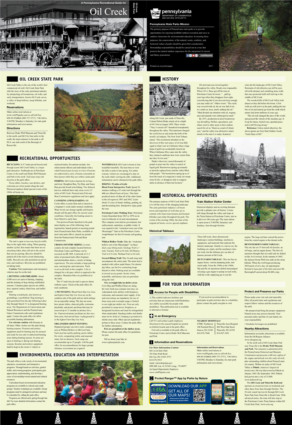 Oil Creek State Park Brochure