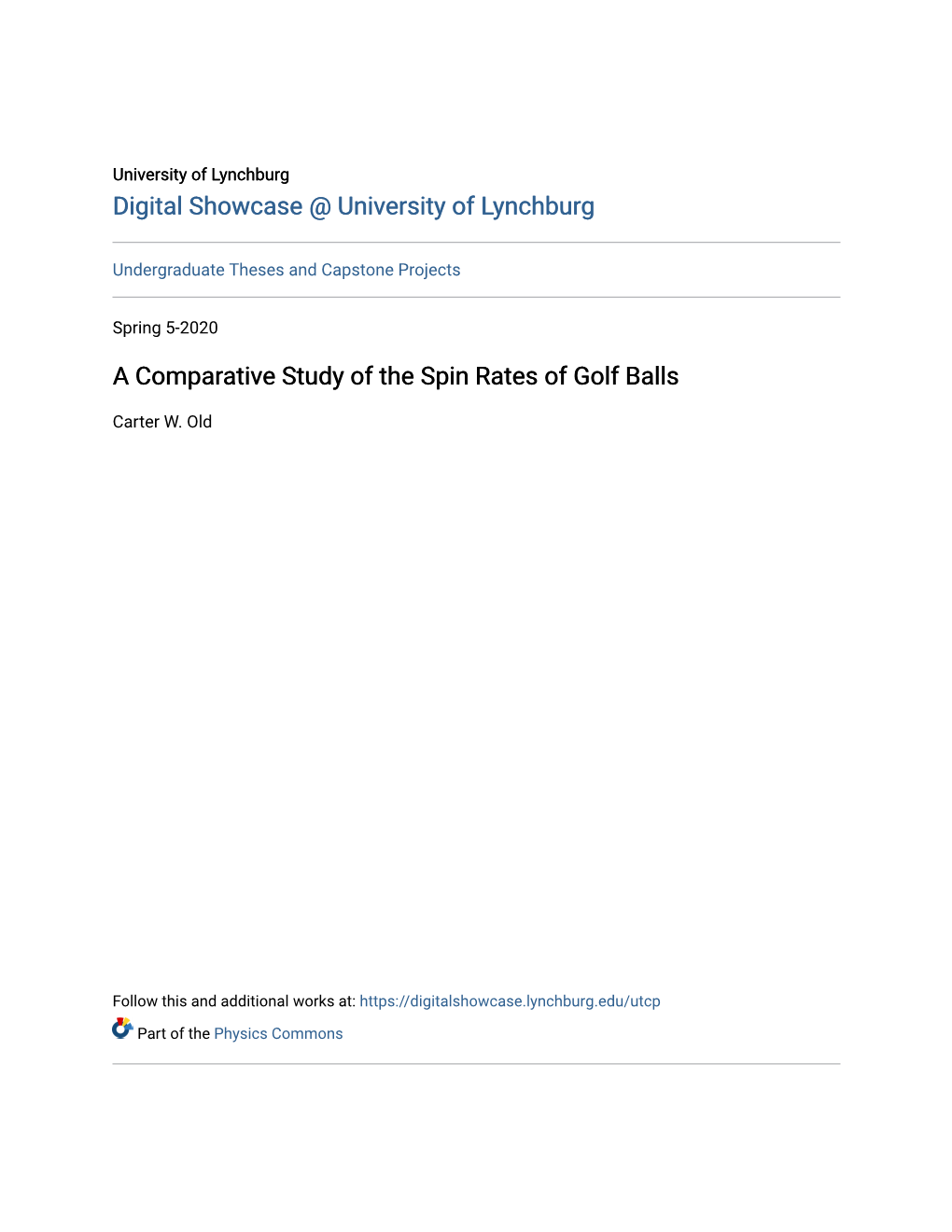 A Comparative Study of the Spin Rates of Golf Balls