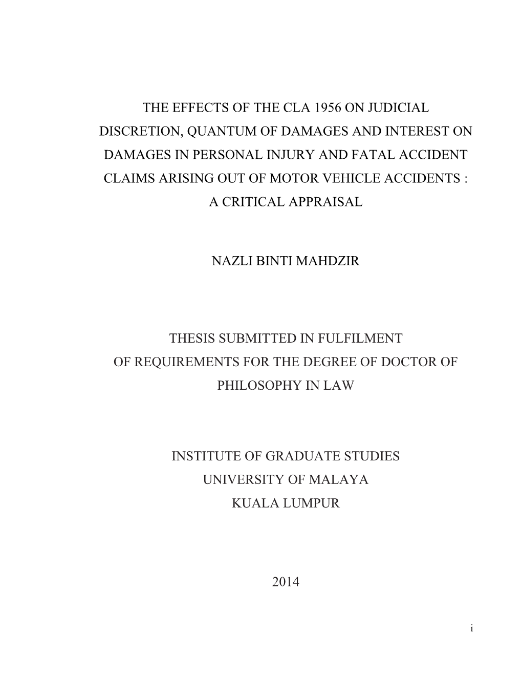 The Effects of the Cla 1956 on Judicial