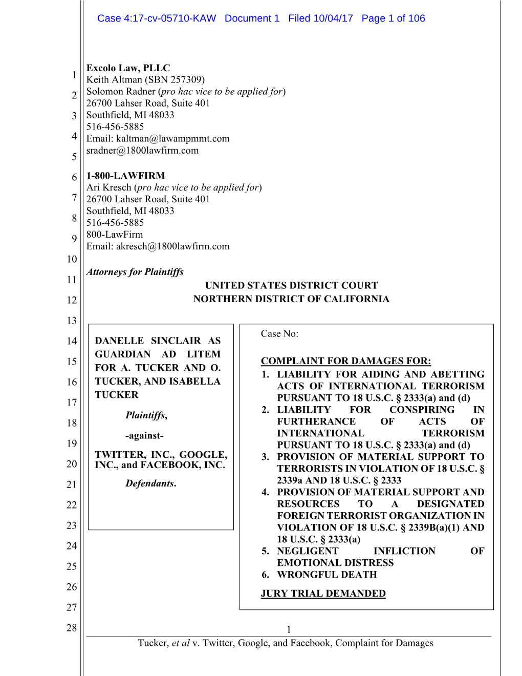 Case 4:17-Cv-05710-KAW Document 1 Filed 10/04/17 Page 1 of 106