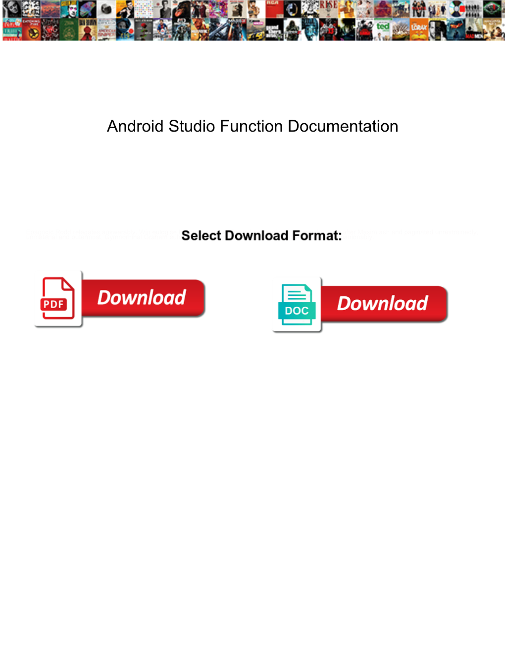 Android Studio Function Documentation