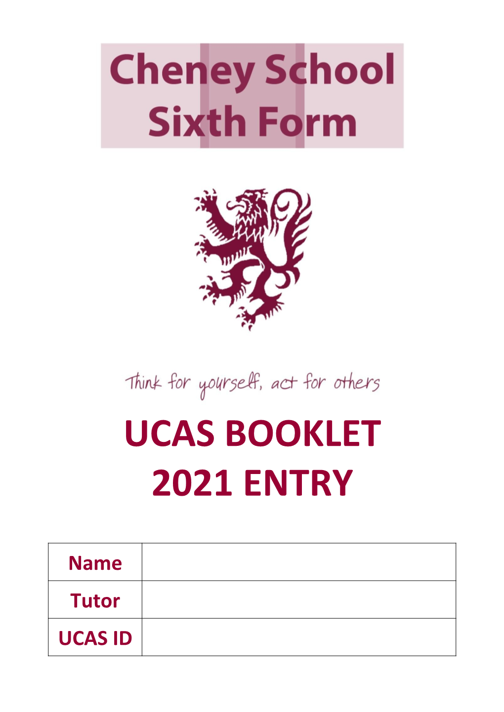 Ucas Booklet 2021 Entry