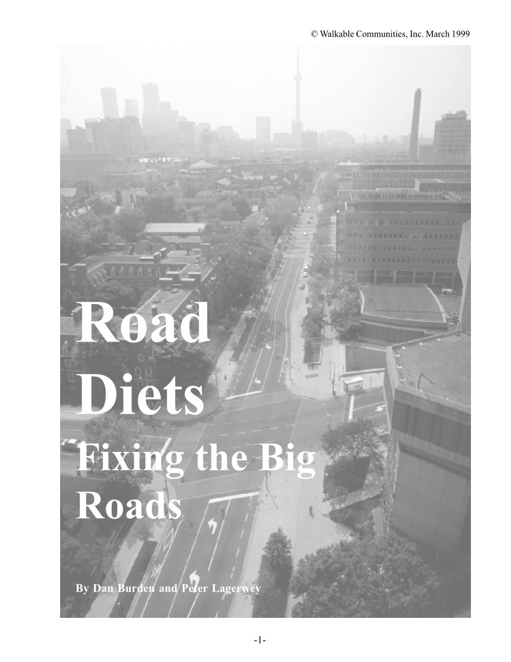Road Diets Fixing the Big Roads