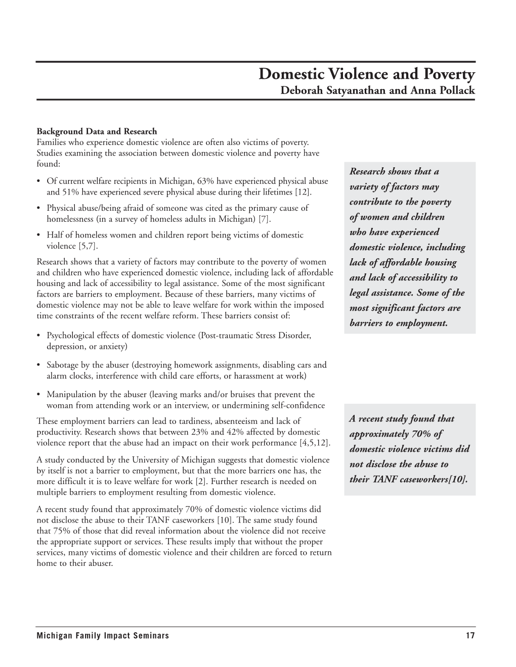 Domestic Violence and Poverty (Pdf)