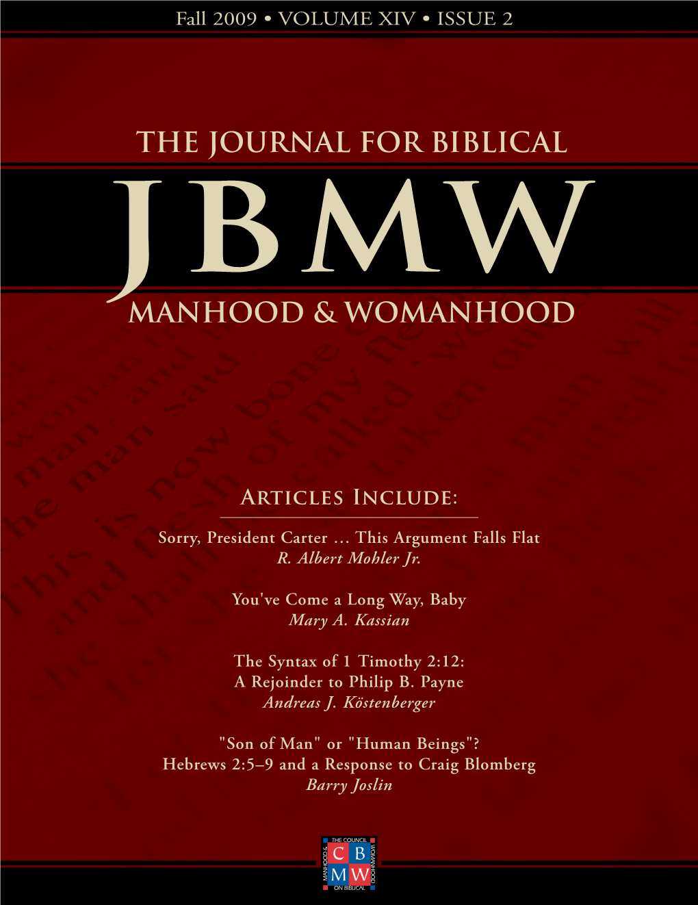 The Journal for Biblical Manhood & Womanhood