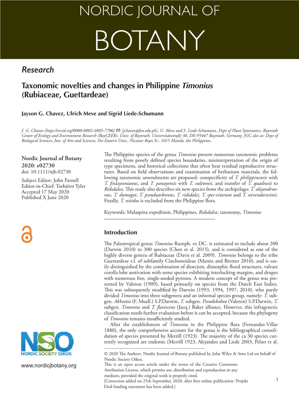 Taxonomic Novelties and Changes in Philippine Timonius (Rubiaceae, Guettardeae)