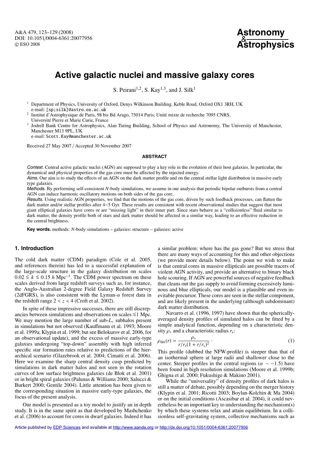 Active Galactic Nuclei and Massive Galaxy Cores