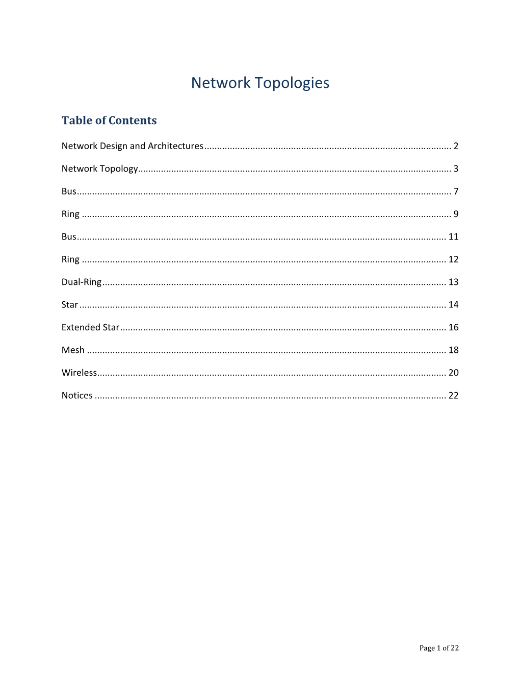 Network Topologies