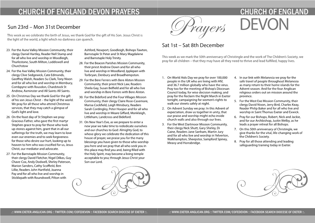 Church of England Devon Prayers Church of England