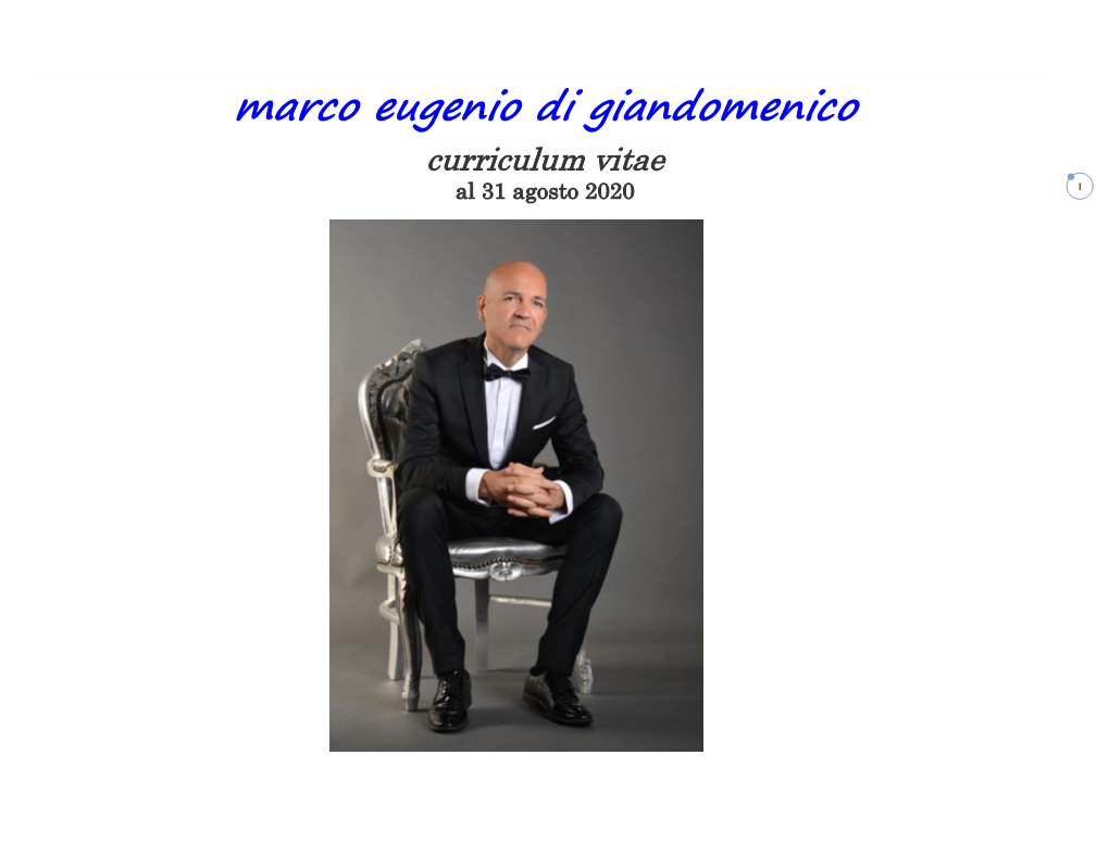 Marco Eugenio Di Giandomenico Curriculum Vitae Al 31 Agosto 2020 1