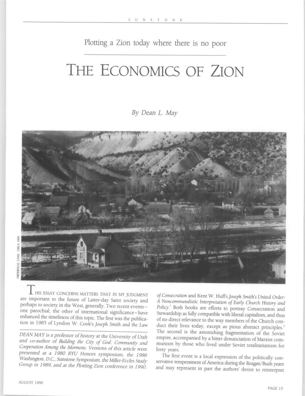 The Economics of Zion