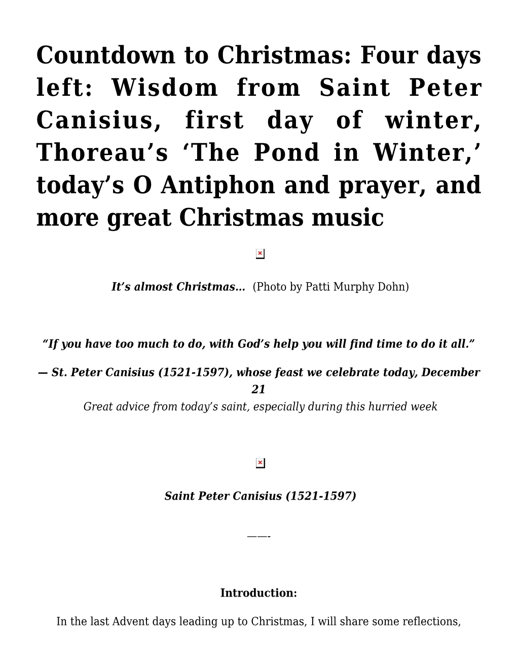 Countdown to Christmas: Four Days Left: Wisdom from Saint Peter