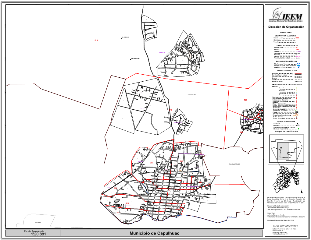 Municipio De Capulhuac Total De Secciones: 12 99°28'0"W 99°27'30"W 99°27'0"W 99°26'30"W 99°26'0"W 99°25'30"W 99°25'0"W 99°24'30"W