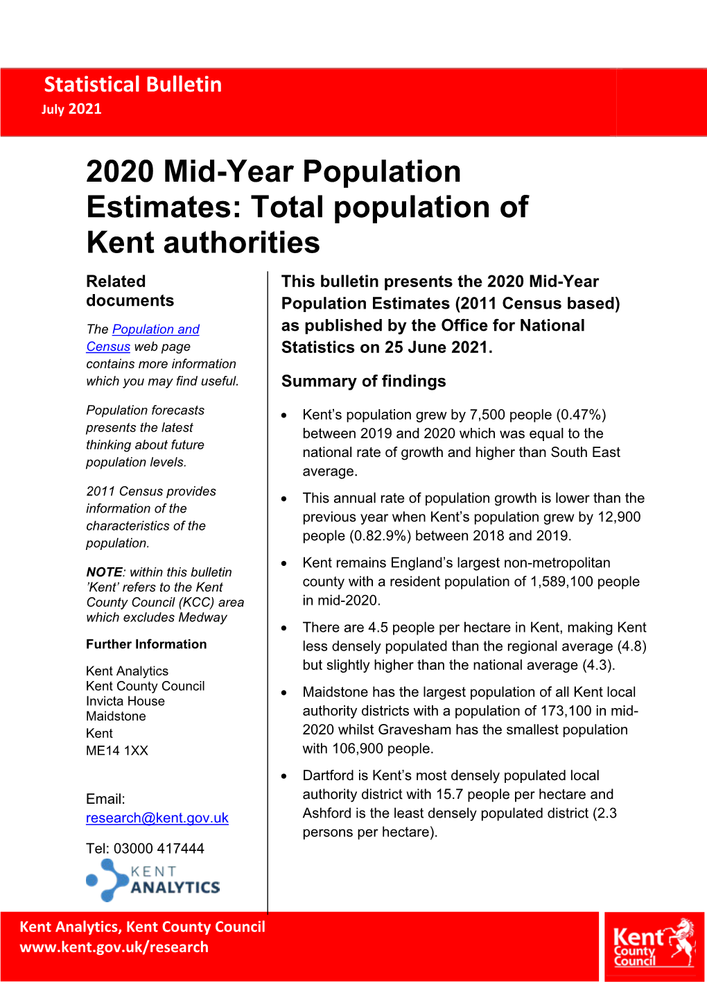 Mid Year Population Estimates