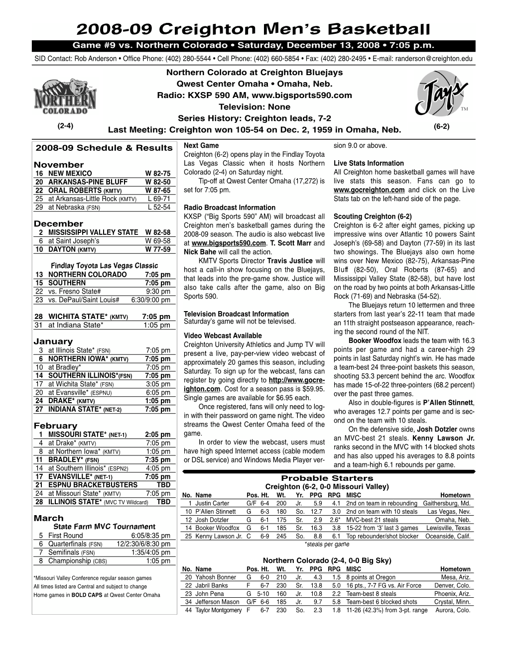 2008-09 Creighton Men's Basketball