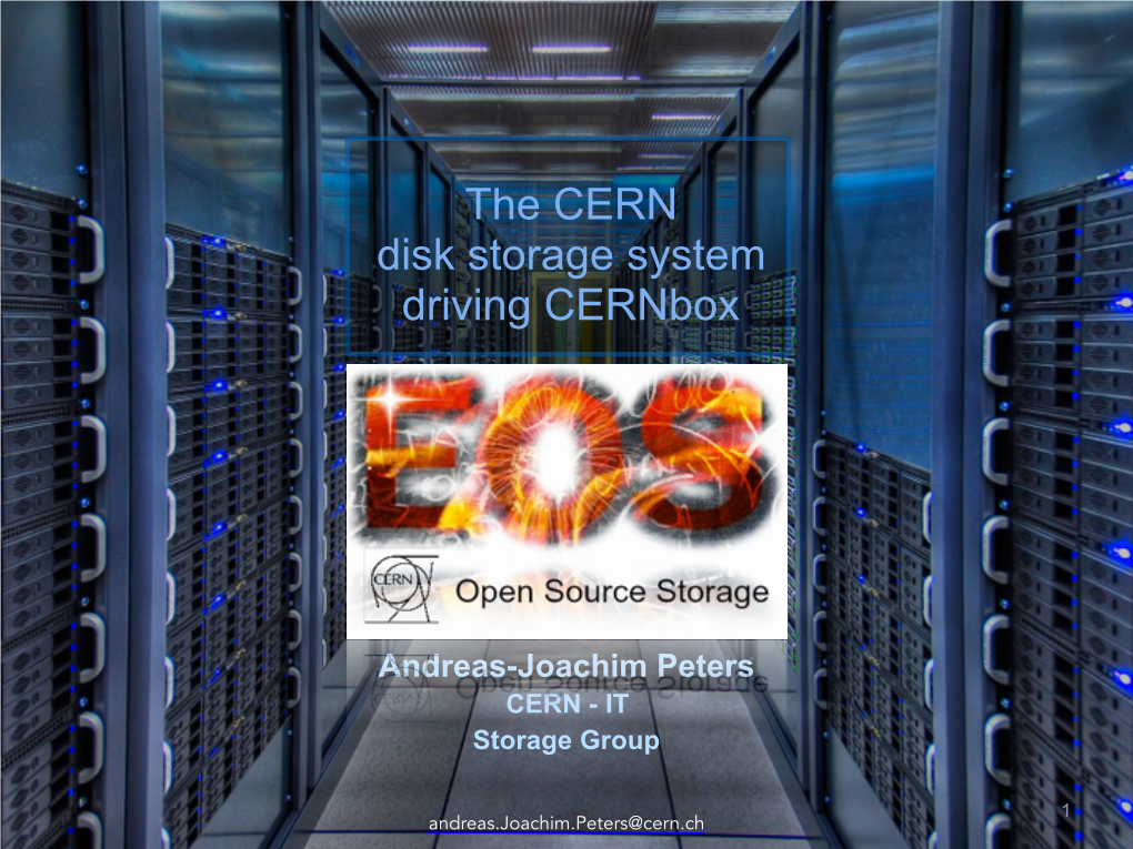 EOS – the CERN Disk Storage System Driving Cernbox