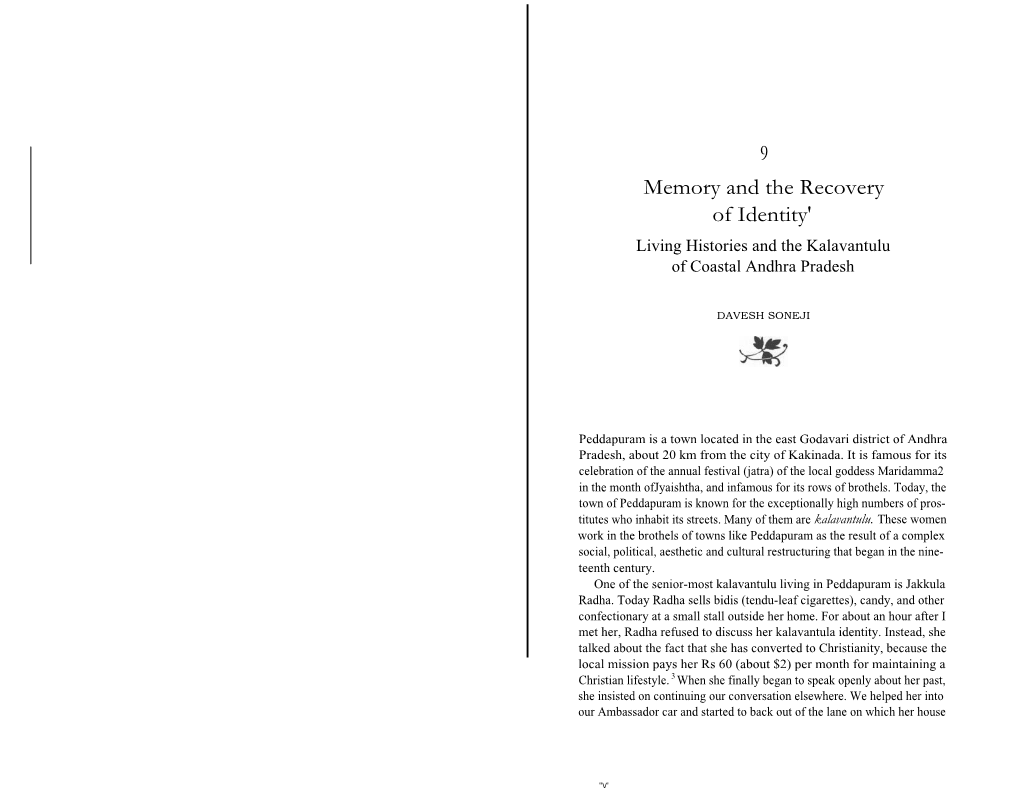 Memory and the Recovery of Identity: Living Histories and The