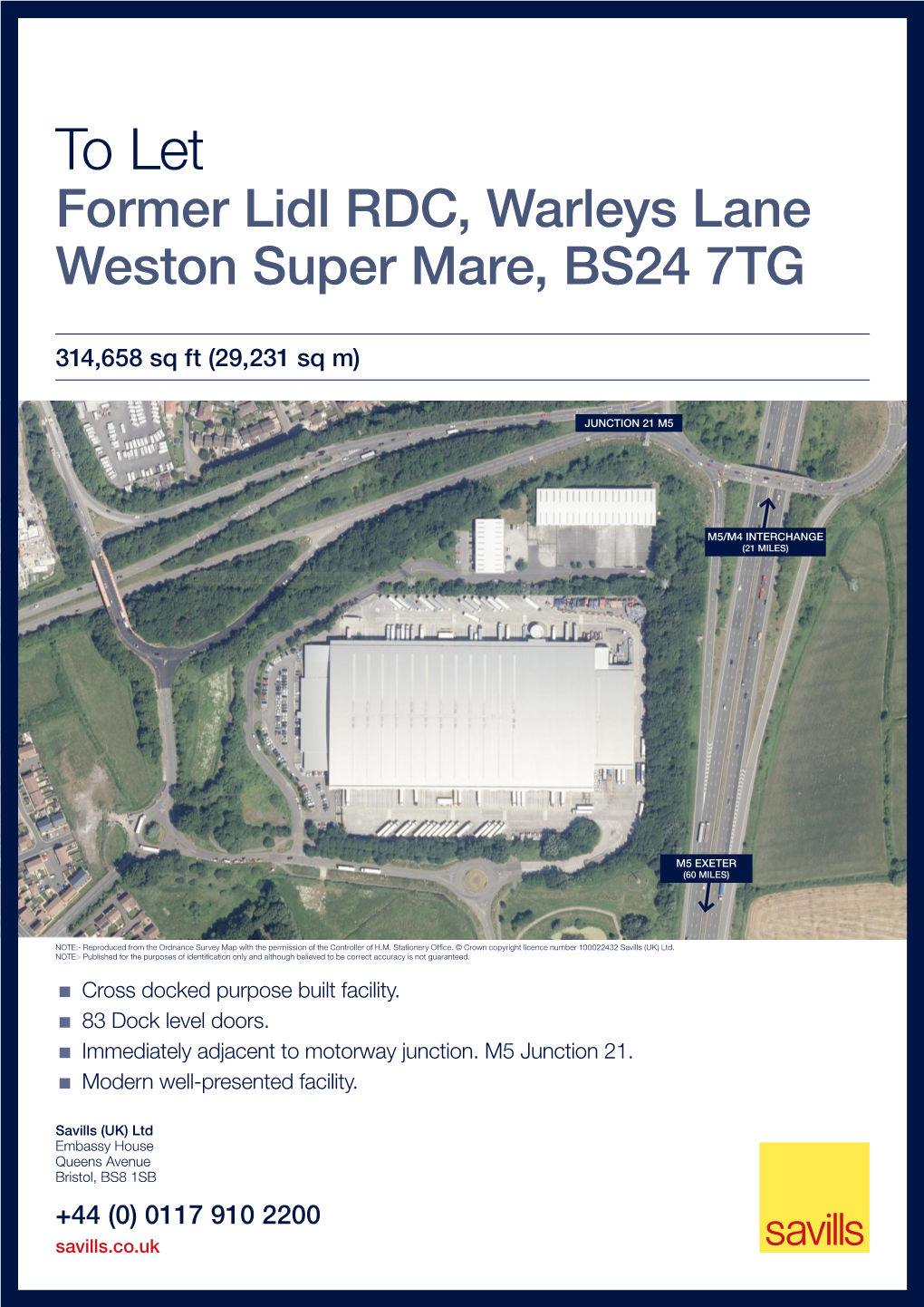 To Let Former Lidl RDC, Warleys Lane Weston Super Mare, BS24 7TG