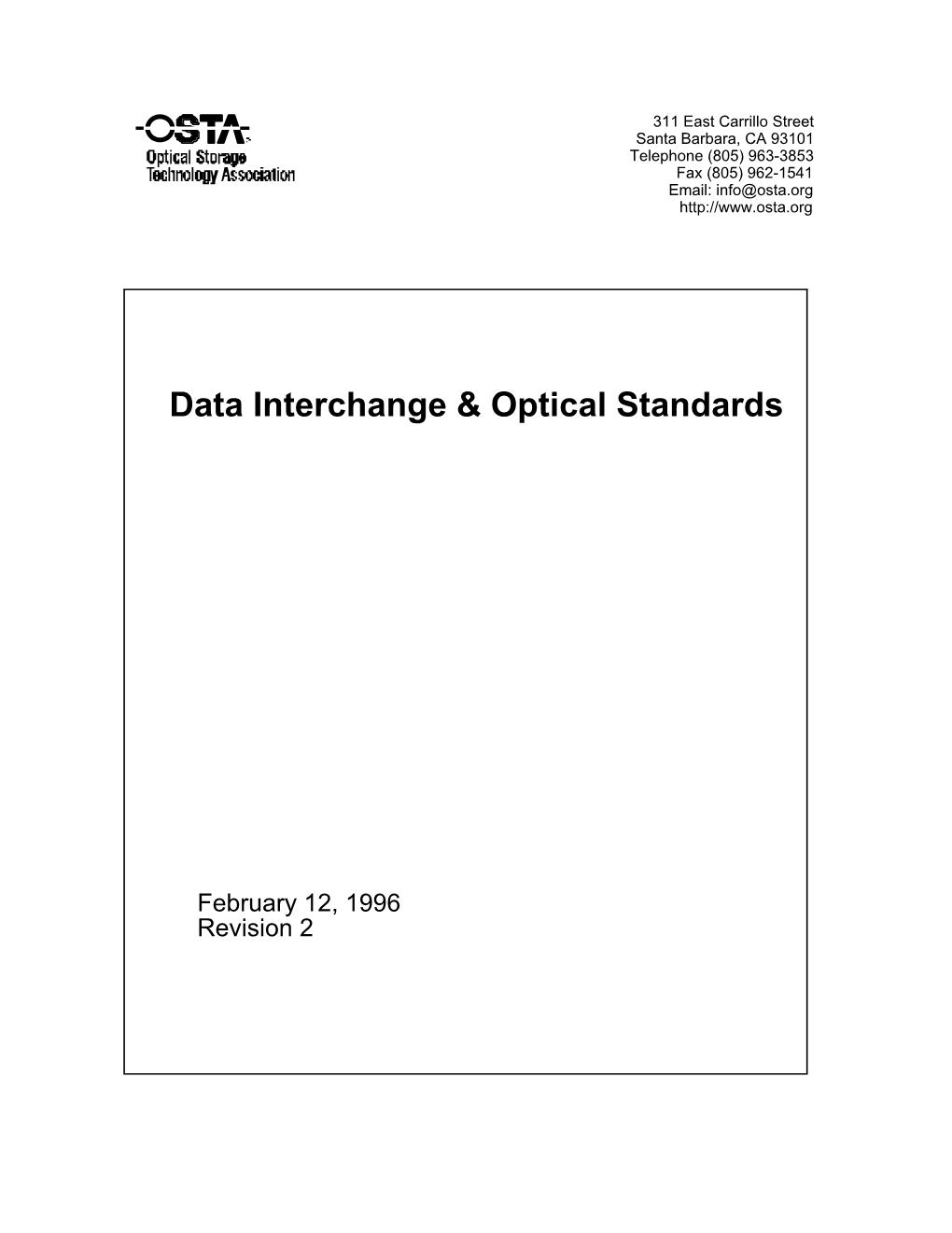Data Interchange & Optical Standards