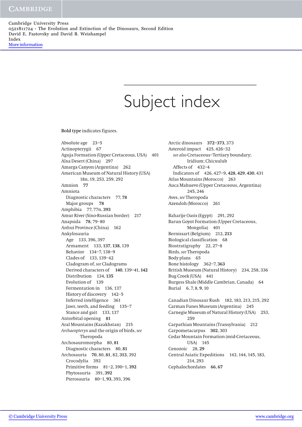 Subject Index