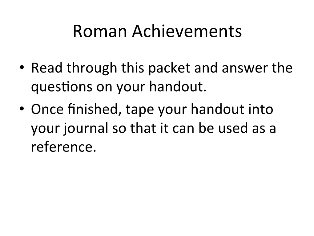 Roman Achievements