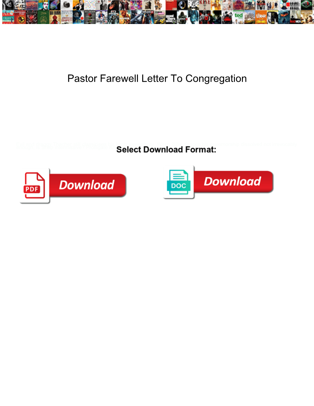 Pastor Farewell Letter to Congregation