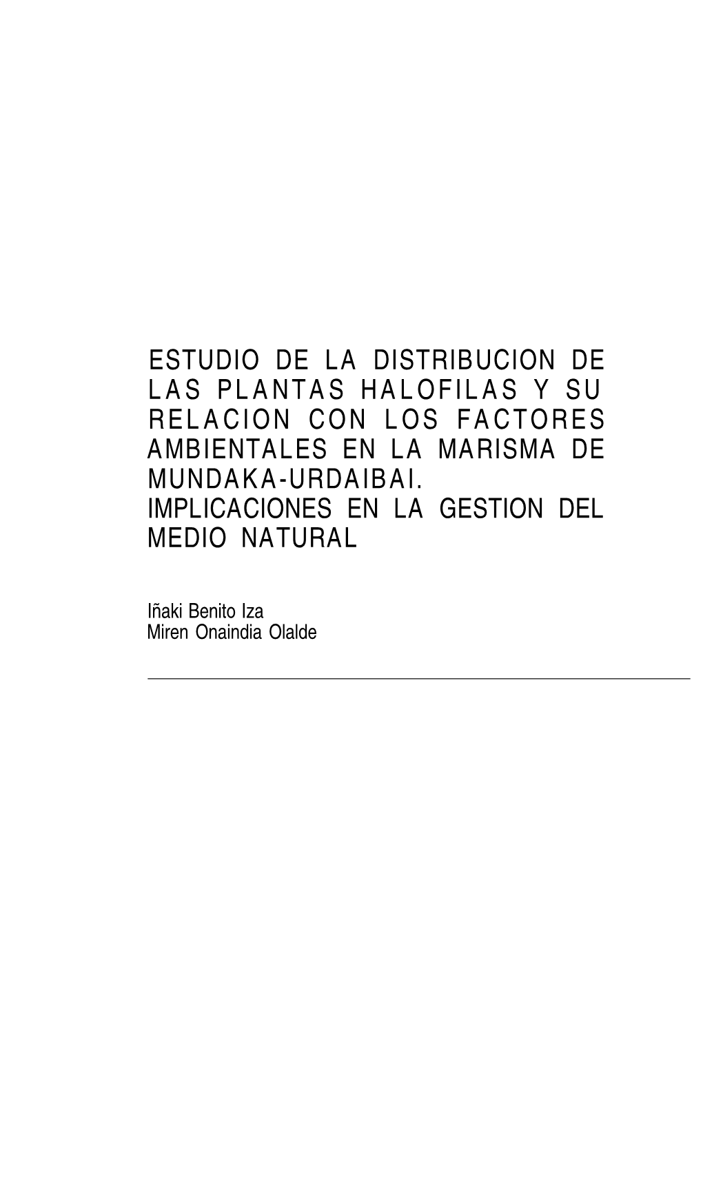 Estudio De La Distribución De Las Plantas Halófilas Y Su