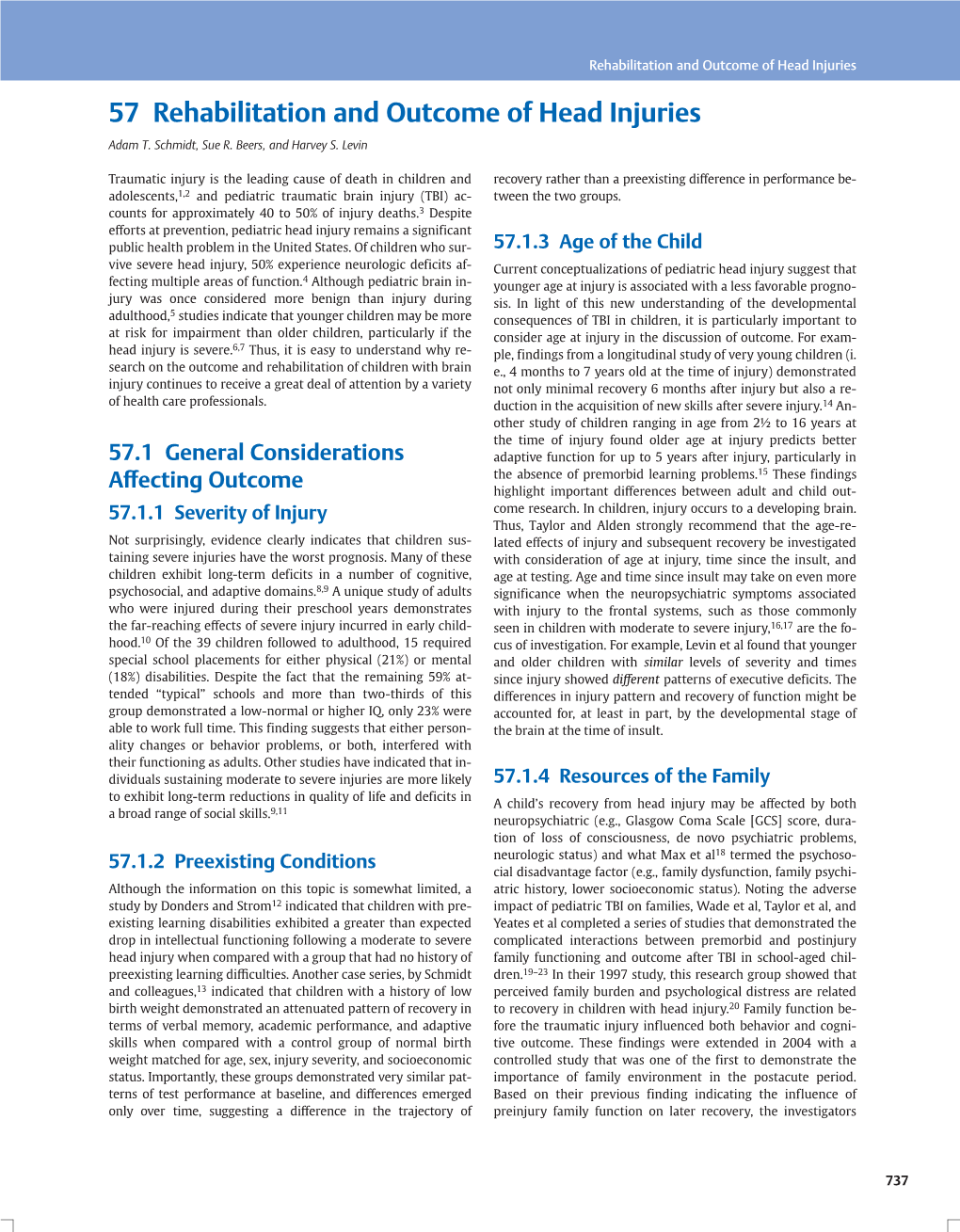 57 Rehabilitation and Outcome of Head Injuries Adam T