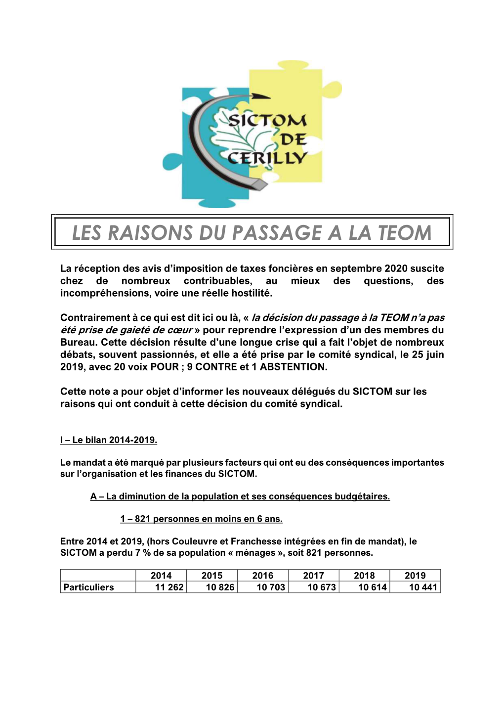 Les Raisons Du Passage a La Teom