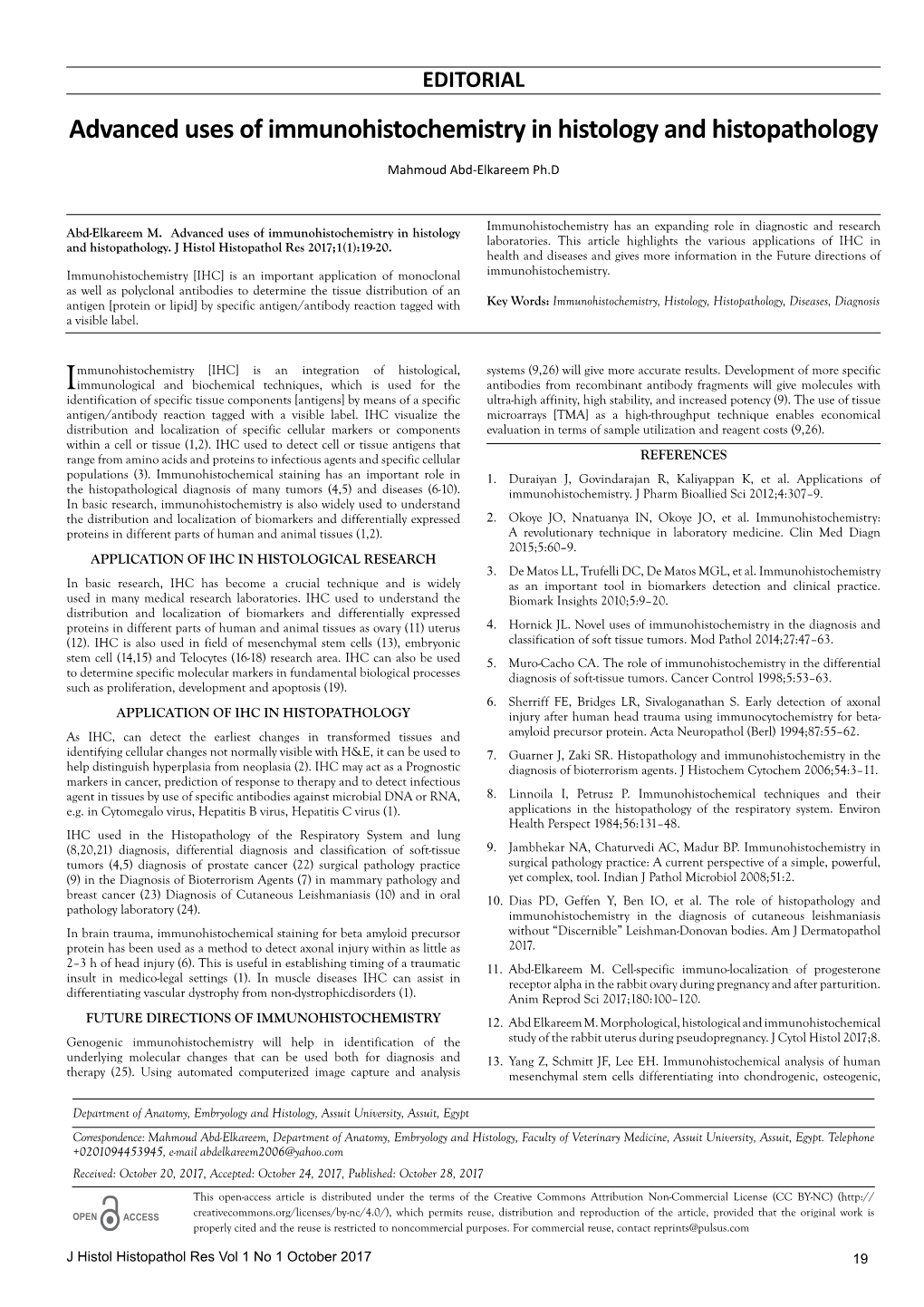 Advanced Uses of Immunohistochemistry in Histology and Histopathology