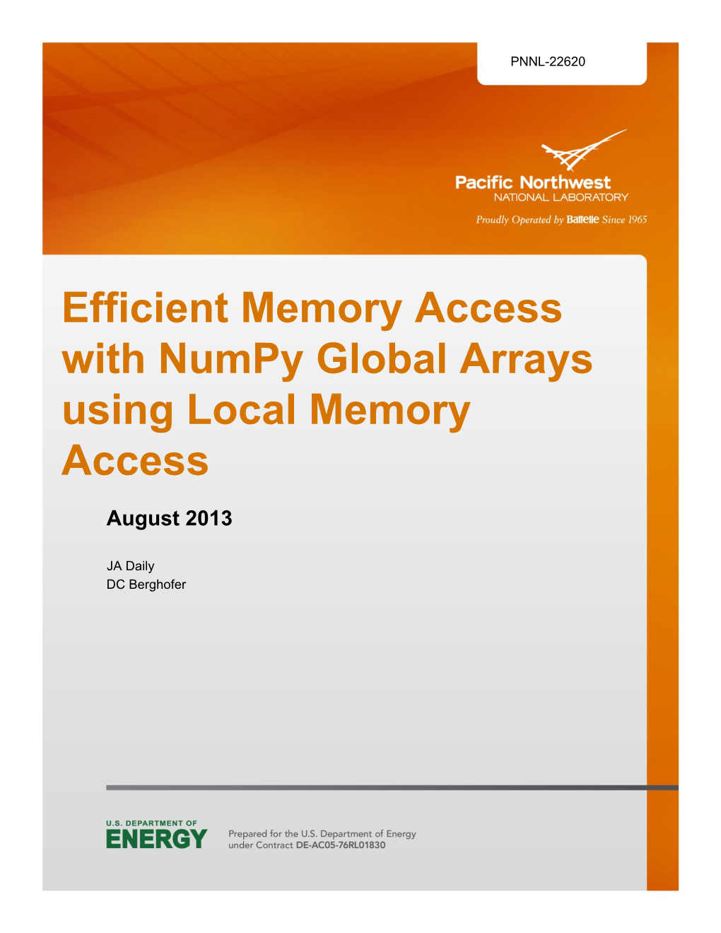 Efficient Memory Access with Numpy Global Arrays Using Local Memory Access