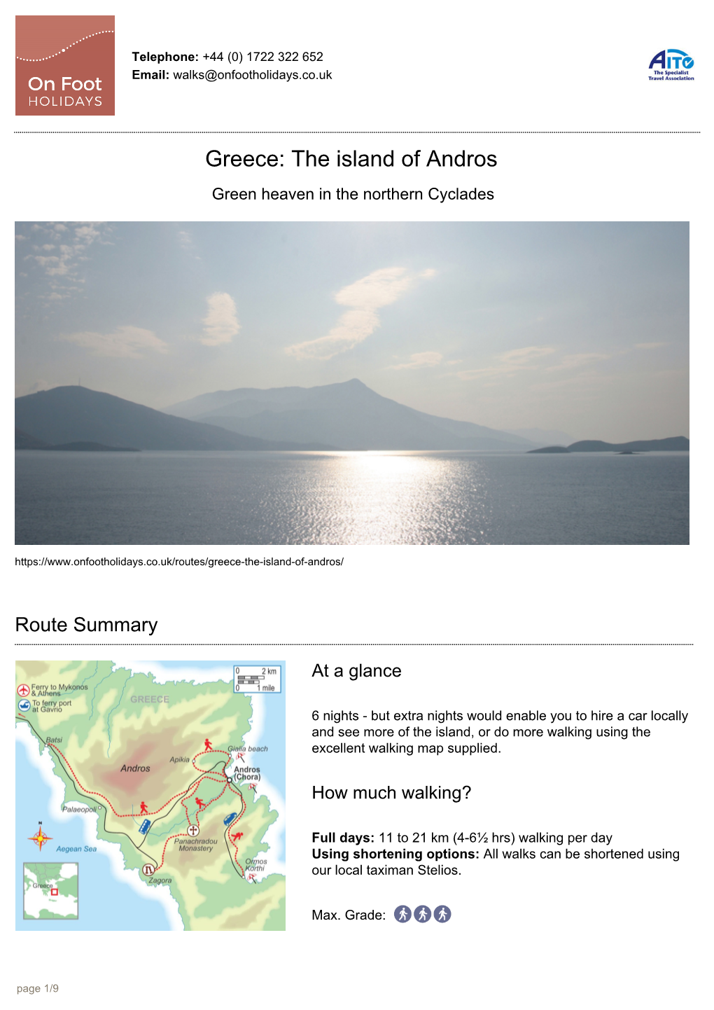 Greece: the Island of Andros Green Heaven in the Northern Cyclades