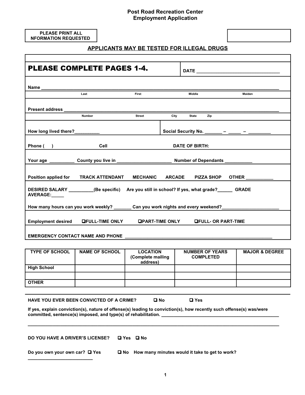 Employment Application Form s2