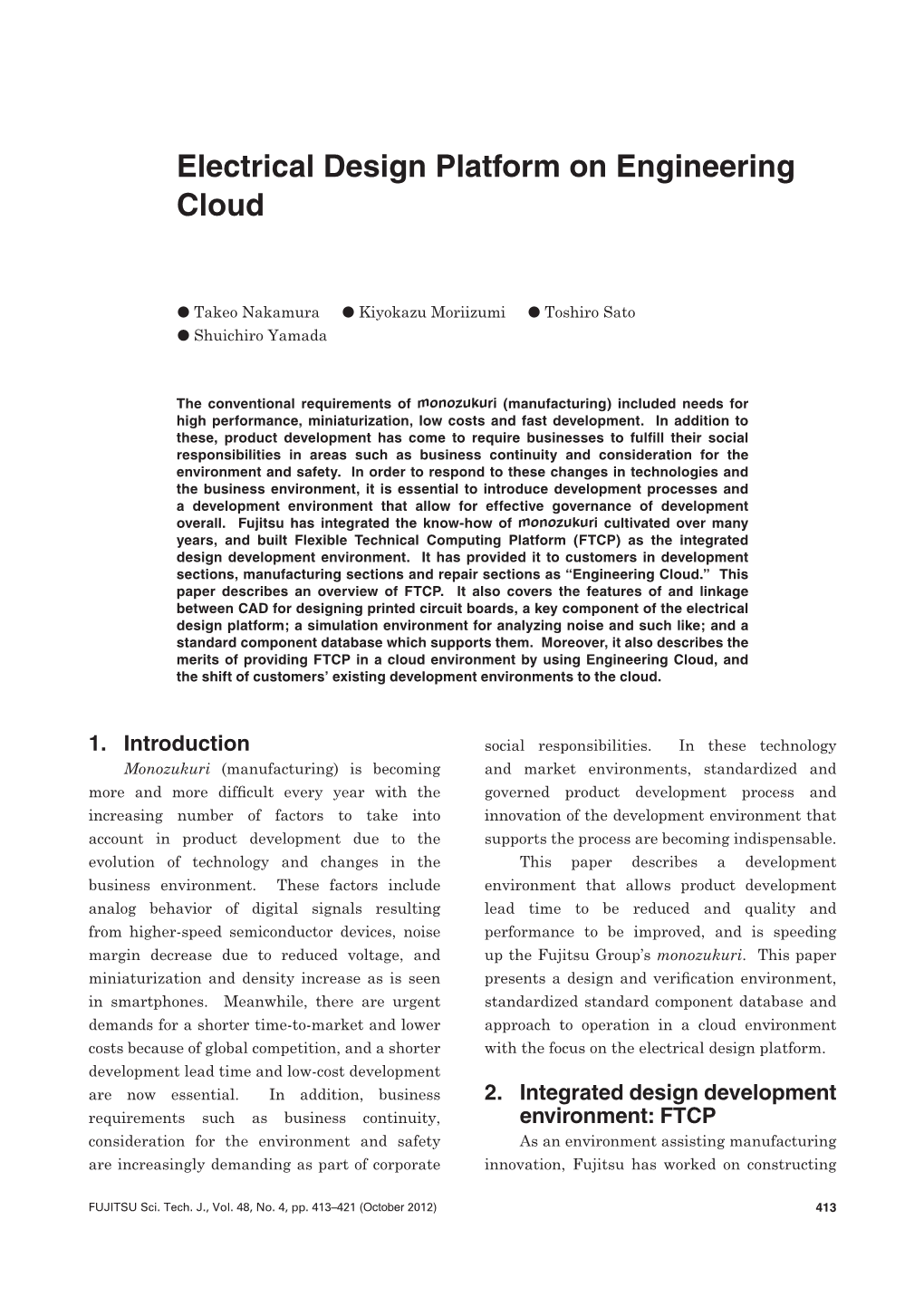 Electrical Design Platform on Engineering Cloud