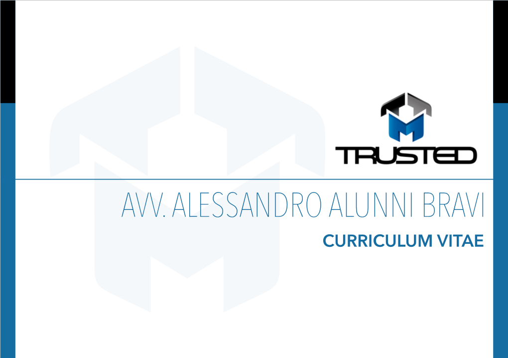 Avv. Alessandro Alunni Bravi Curriculum Vitae