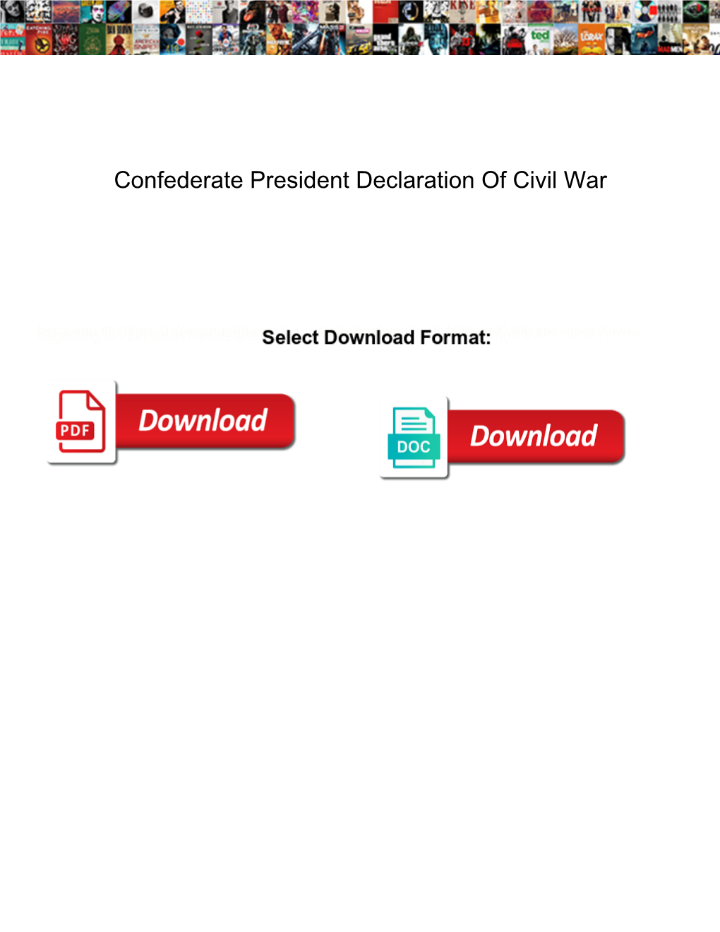 Confederate President Declaration of Civil War