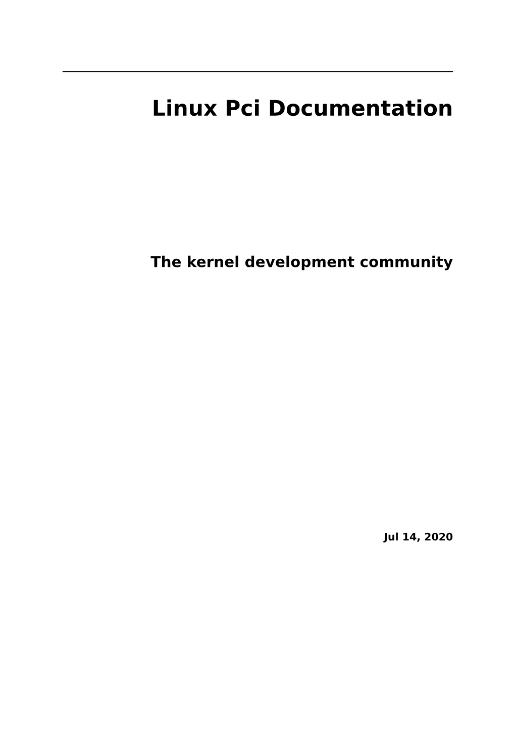 Linux Pci Documentation