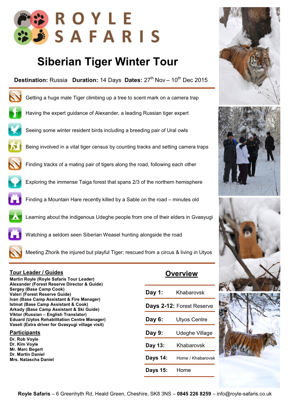 Siberian Tiger Winter Tour