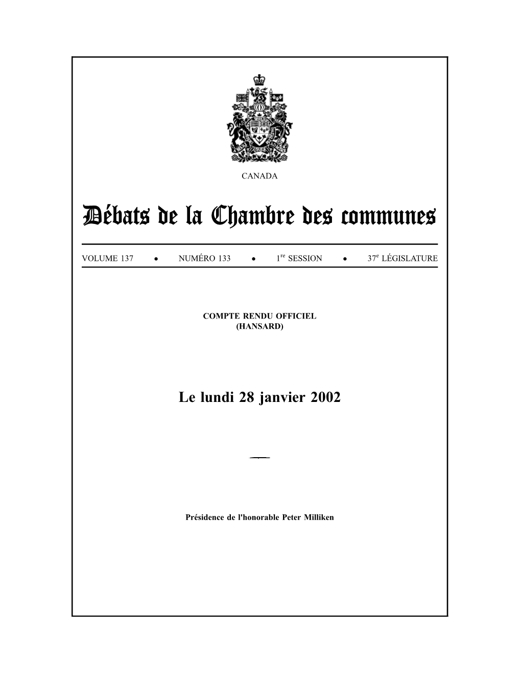 Débats De La Chambre Des Communes