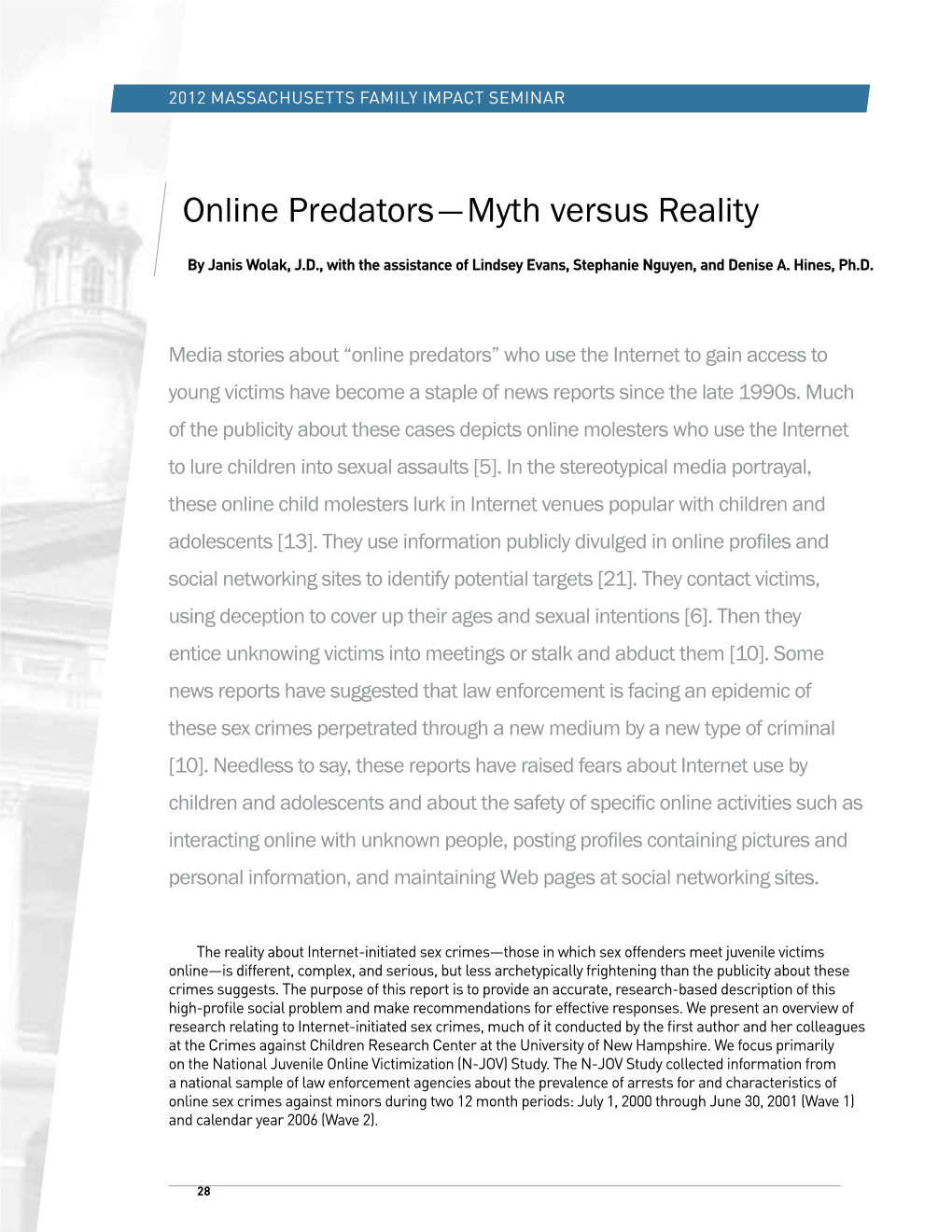 Online Predators — Myth Versus Reality (Pdf)