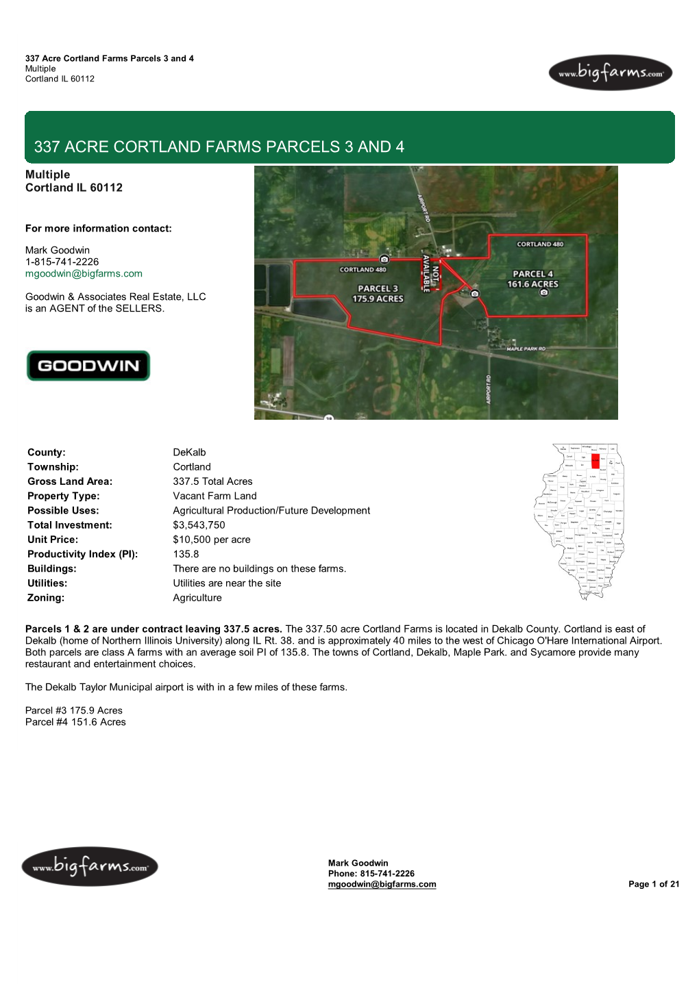 337 Acre Cortland Farms Parcels 3 and 4 Multiple Cortland IL 60112