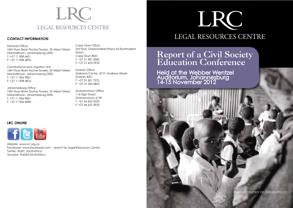 Report of a Civil Society Education Conference