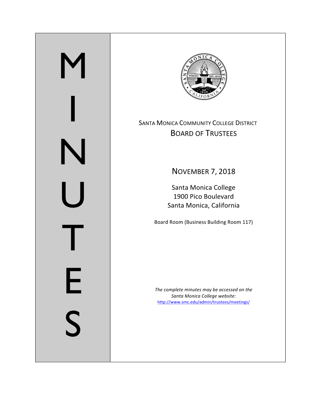 Minutes 11-7-2018