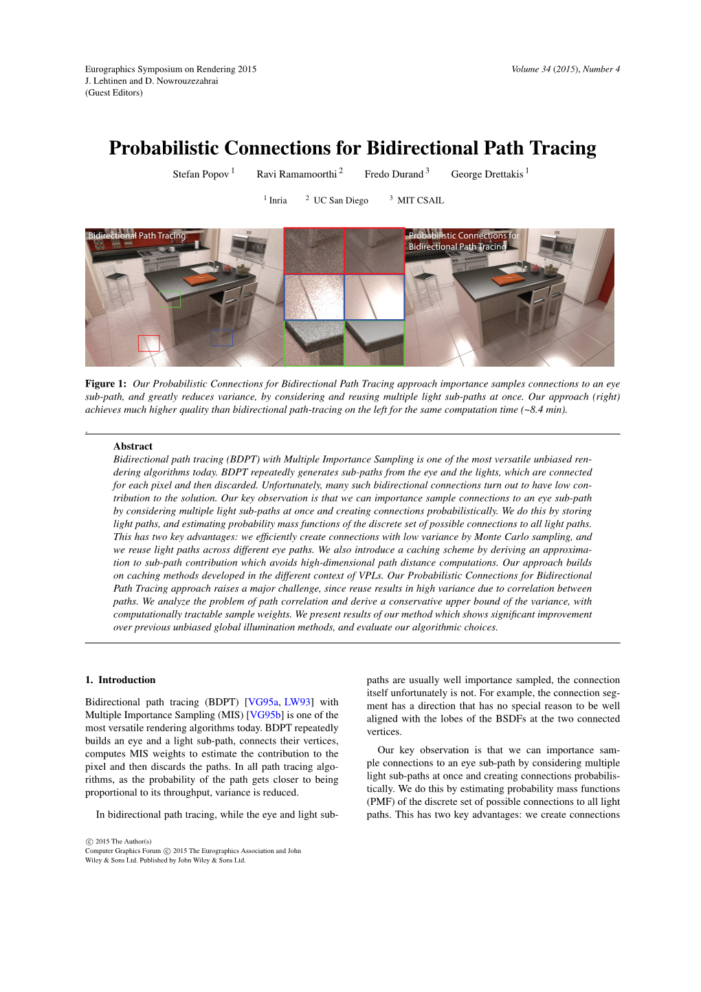 Probabilistic Connections for Bidirectional Path Tracing