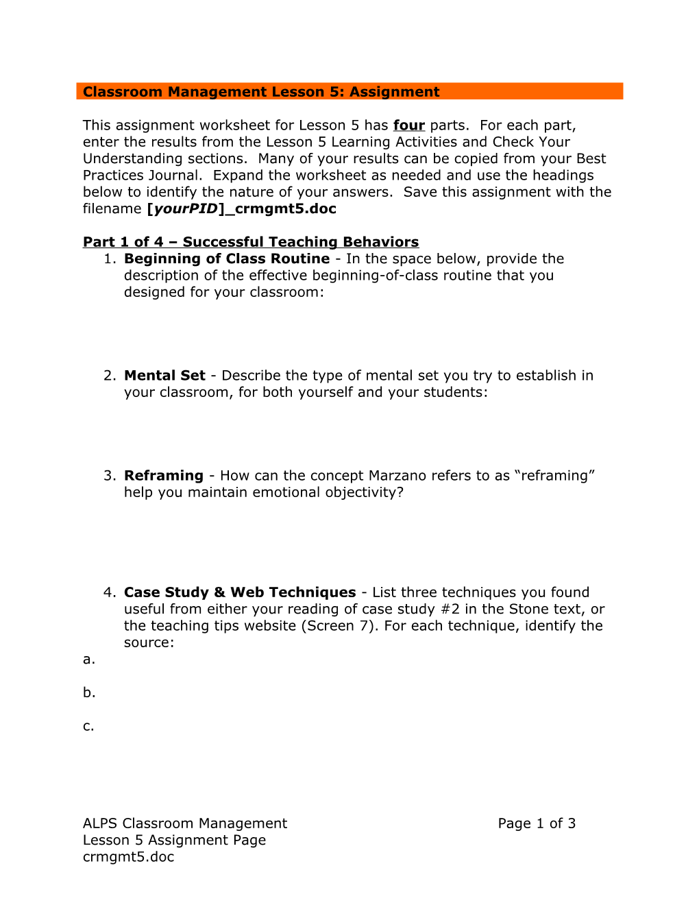 Lesson 5 Assignment Page s1