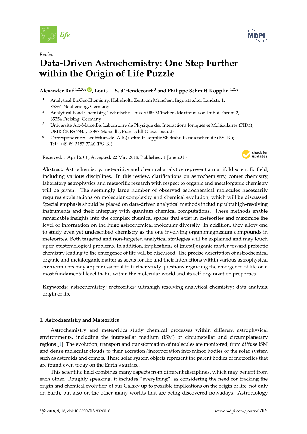 Data-Driven Astrochemistry: One Step Further Within the Origin of Life Puzzle