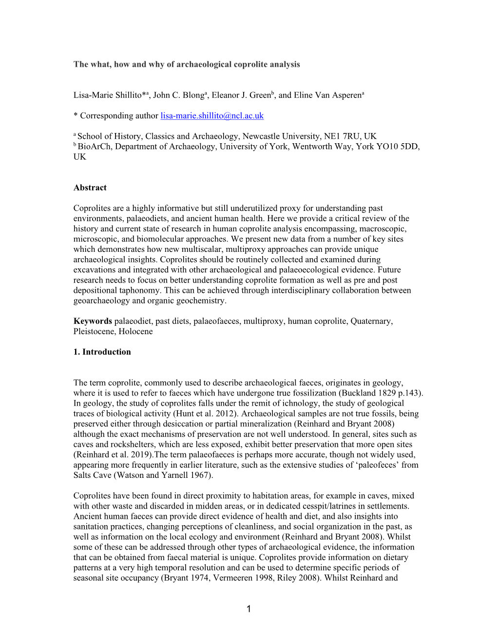 The What, How and Why of Archaeological Coprolite Analysis