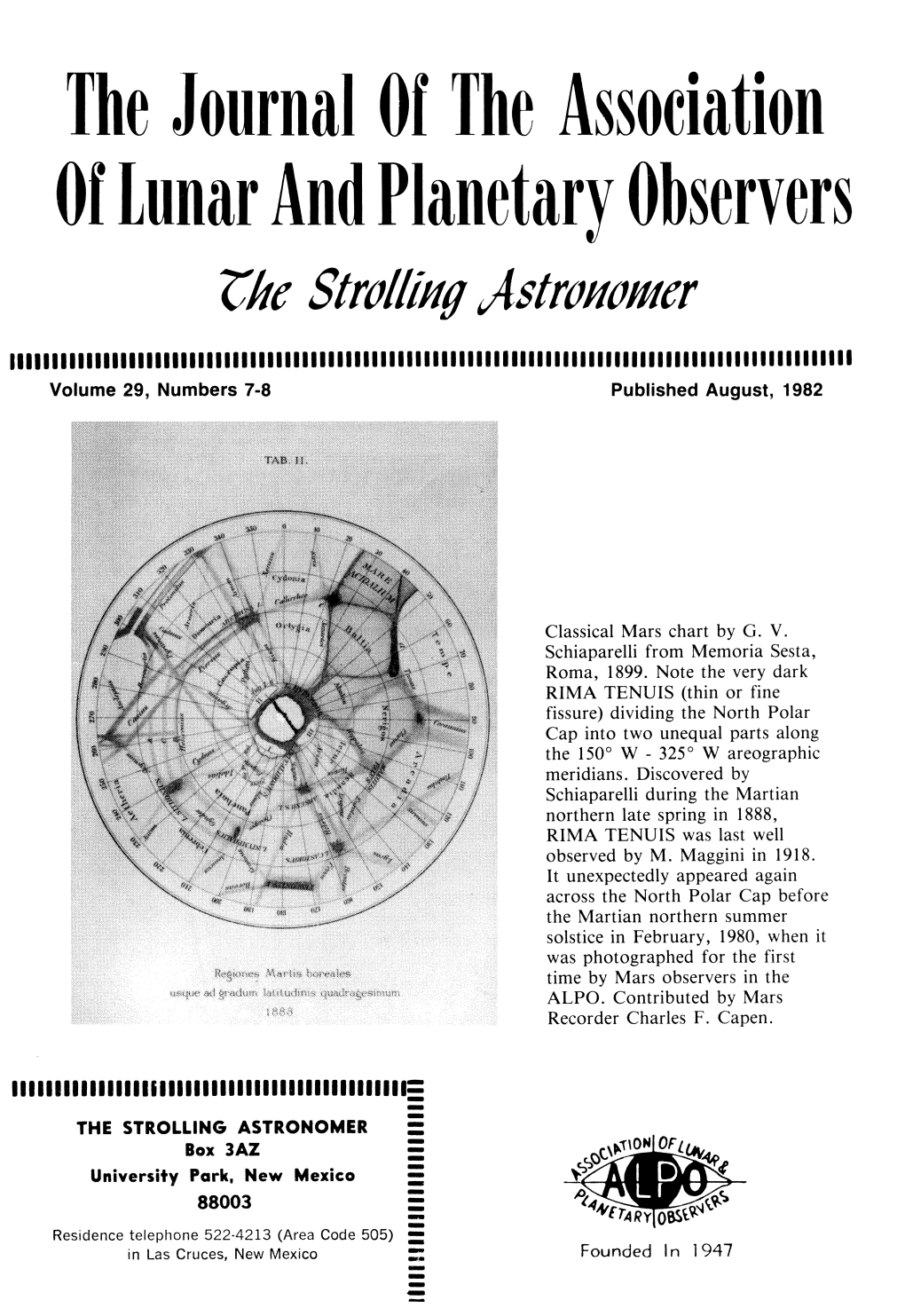 The Journal of the Association of Lunar and Planetary Observers ?:Ftc Strolling Astronomer